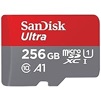 SanDisk 256GB Ultra microSDXC UHS-I Memory Card with Adapter - Up to 150MB/s, C10, U1, Full HD, A1, MicroSD Card - SDSQUAC-256G-GN6MA [New Version]