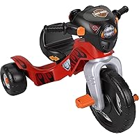 Fisher-Price Harley Davidson Toddler Tricycle Ride-On Preschool Toy, Lights & Sounds Trike with Adjustable Seat