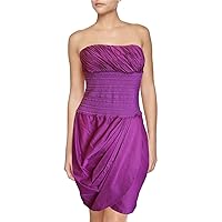 Catherine Malandrino Purple Strapless Smocked Dress