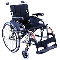Karman Healthcare Ultra Lightweight Adjustable Wheelchair, Diamond Black, 18