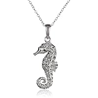 Amazon Collection Sterling Silver Pendant Necklace Made with Crystal (18