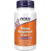 Supplements, Sleep Regimen 3-In-1, With Melatonin, 5-HTP and L-Theanine, Restful Sleep Blend*, 90 Veg Capsules