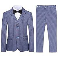 SWOTGdoby Boys Suits 3 Pieces Formal Suit Set Plaid Blazer Vest Pants Slim Fit Suit Jacket for Wedding Party