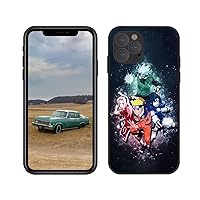 Compatible with iPhone 13 Pro Max Phone case with Anime Characters Cartoon Style Fingerprint Resistant Slim Lightweight Design for Boys and Girls Black