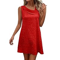Women's Summer Dresses 2024 Fashion Casual Sleeveless Dresses Solid Color Beach Dresses Spring, S-2XL