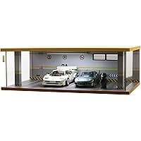 Display Case for 1/32 or 1/36 Diecast Cars,Acrylic Display Case for Toy Motorcyle with LED Lighting,4 Parking 2A