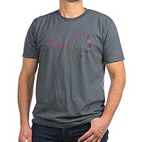 Men's Fitted T-Shirt (Dark) I Love You Mom Burlap and Pink Heart