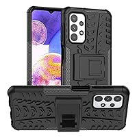 XYX Armor Case Compatible with Samsung A23 4G, Heavy Duty Full-Body Protective Shockproof Rugged Bumper Cover Built-in Kickstand for Galaxy A23 4G, Black