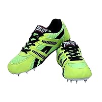 CW Firefly Men's Running Spike Green with Set of Turf Stainless Steel Nails Running/Hiking/Walking/Field/Track Shoes