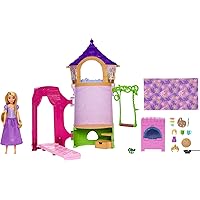 Mattel Disney Princess Rapunzel Tower Doll House Playset with Rapunzel Fashion Doll, 6 Play Areas, 15 Accessories and Pascal