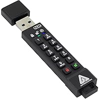 Apricorn Apricon Aegis Secure Key 3NX: Software-Free 256-Bit AES XTS Encrypted USB 3.1 Flash Key with FIPS 140-2 level 3 validation, Onboard Keypad, and up to 25% Cooler Operating Temperatures.