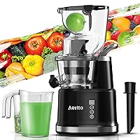 Aeitto Juicer Machines, Masticating Juicer Machines, with Big Wide 83mm Feed Chute, Electric Juicer Machines for Vegetables and Fruits, Easy to Clean with Brush, Cold Press Juicer BPA-Free, Black