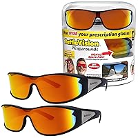 Wrap Arounds HD Polarized Sunglasses, As Seen On TV, Fits Over Your Prescription Eyeglasses and Reading, See Clearer, Anti-Glare, Protects Your Eyes by Blocking Blue & UV Rays, Unisex