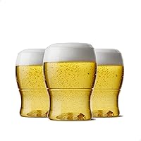 TOSSWARE POP 7oz Pint Mini SET OF 48, Premium Quality, Recyclable, Unbreakable & Crystal Clear Plastic Beer Glasses, 48 Count (Pack of 1)