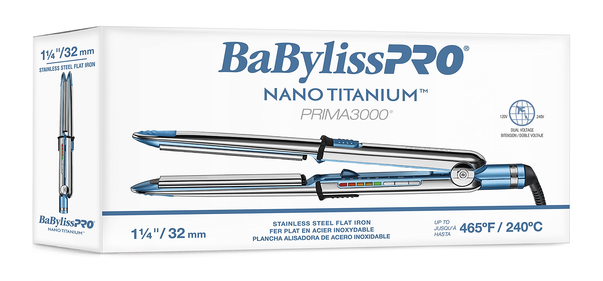 BaBylissPRO Nano Titanium Prima Ionic Hair Straightener, curl and straighten hair with one professional tool