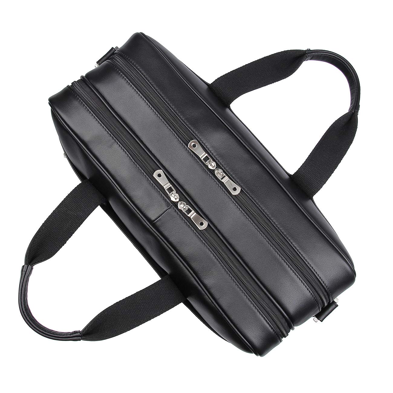 Texbo Men's 17 Inch Solid Genuine Leather Professional Laptop Briefcase Messenger Shoulder Bag