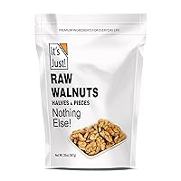 It's Just - Raw Walnuts, Premium Quality, California Grown, Made in USA, 20oz (1.25lb), Unsalted, Halves & Pieces