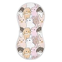 xigua 1 Pack Cute Rabbits Muslin Baby Burp Cloths,Super Soft Absorbent Skin-Friendly Cotton Burping Rags for Newborn, Boys & Girls,Unisexs 22x11in