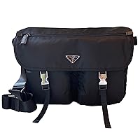 Prada Midnight Black Nylon Fabric Unisex Designer Messenger Bag 1BD738