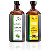 Rosemary Oil for Hair Growth Duo, Pre-Diluted with Almond Oil and Castor Oil, Promote Hair Growth, Treat Dry and Damaged Hair, 5.07 Fl Oz x2