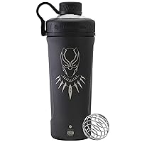 Marvel Radian Shaker Cup Insulated Stainless Steel Water Bottle with Wire Whisk, 26-Ounce, Black Panther