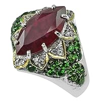 Ruby Gf Marquise Shape 6.65 Carat Natural Earth Mined Gemstone 14K White Gold Ring Unique Jewelry for Women & Men