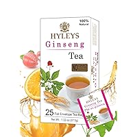 Hyleys Ginseng & Green Tea with Natural Guarana & Orange Flavor - Herbal Energy Tea - 25 Tea Bags (12 Pack - 300 Tea Bags Total)