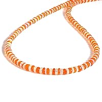 45CM AAA Quality Ethiopian Orange Opal Necklace Mexican Fire Opal Necklace Smooth Rondelle Opal Beaded Gemstone Necklace 4MM Handmade Orange Opal Necklace