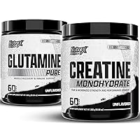 Nutrex Research Creatine Monohydrate Powder 60 Serv & L Glutamine Powder 60 Serv Bundle