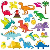 20 PCS Dinosaur Thick Gel Clings Dinosaurs Window Gel Clings Decals Stickers for Kids Toddlers and Adults Home Airplane Classroom Nursery Winter Dinosaurs Party Supplies Decorations Christmas Gifts