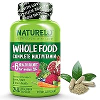 NATURELO Whole Food Multivitamin for Women 50+ (Iron Free) with Vitamins, Minerals, & Organic Extracts - Supplement for Post Menopausal Women Over 50 - No GMO - 240 Vegan Capsules