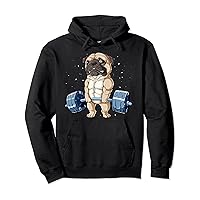 Pug Weightlifting Funny Deadlift Men's Fitness Gym Workout Tee Pullover Hoodie
