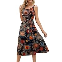 My Orders Dresses for Women 2024 Trendy Summer Beach Cotton Sleeveless Tank Dress Wrap Knot Dressy Casual Sundress with Pocket Today(3-Wine,XX-Large)