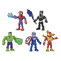 Marvel Super Hero Adventures 5-Inch Action Figure 5-Pack, Includes Captain America, Spider-Man, 5 Accessories, Easter Toys for Kids (Amazon Exclusive)