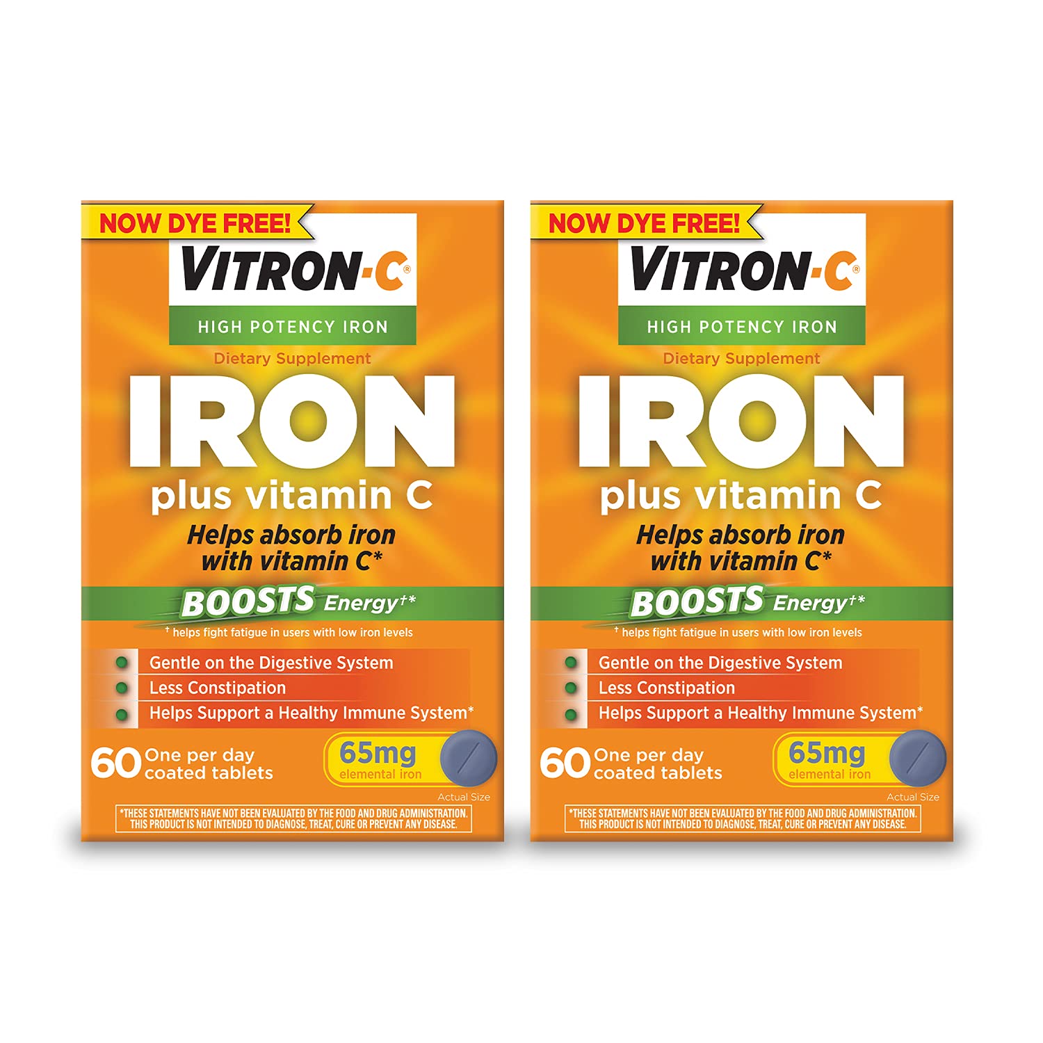 Vitron-C Iron Supplement, Once Daily, High Potency Iron Plus Vitamin C & Iron Supplement & Immune Support