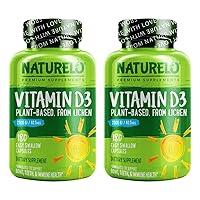 Vitamin D - 2500 IU - Plant Based from Lichen - Natural D3 Supplement for Immune System, Bone Support, Joint Health - Vegan - Non-GMO - Gluten Free - 360 Mini Capsules
