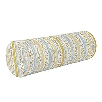 Ditsy Yellow Stripe Bolster Pillow Cotton Therapedic Neck Roll Pillow Decorative Round Pillow Lumbar Roll Cushion Pillow Support for Legs