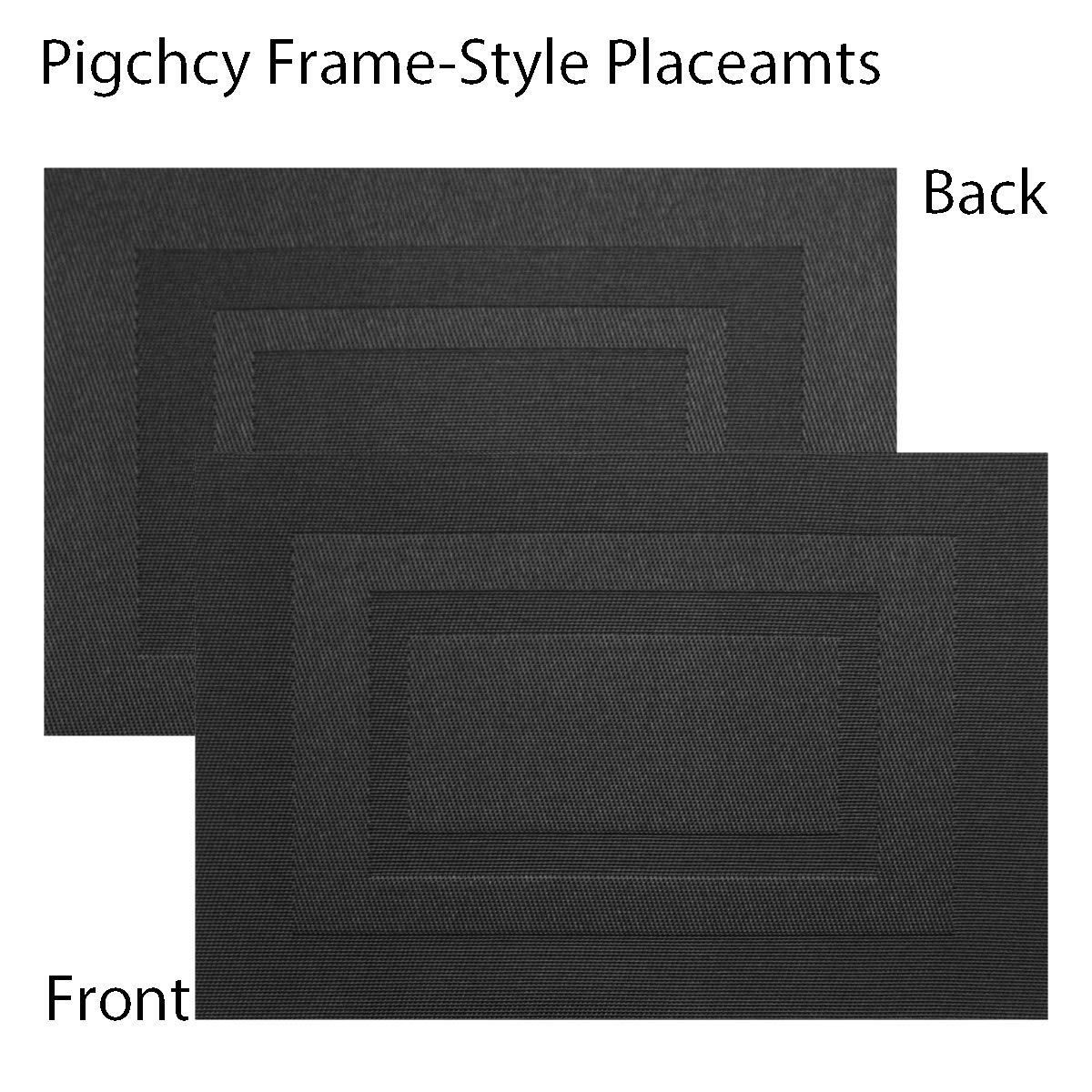 PIGCHCY Placemats,Washable Vinyl Woven Table Mats,Elegant Placemats for Dining Table Set of 4(18