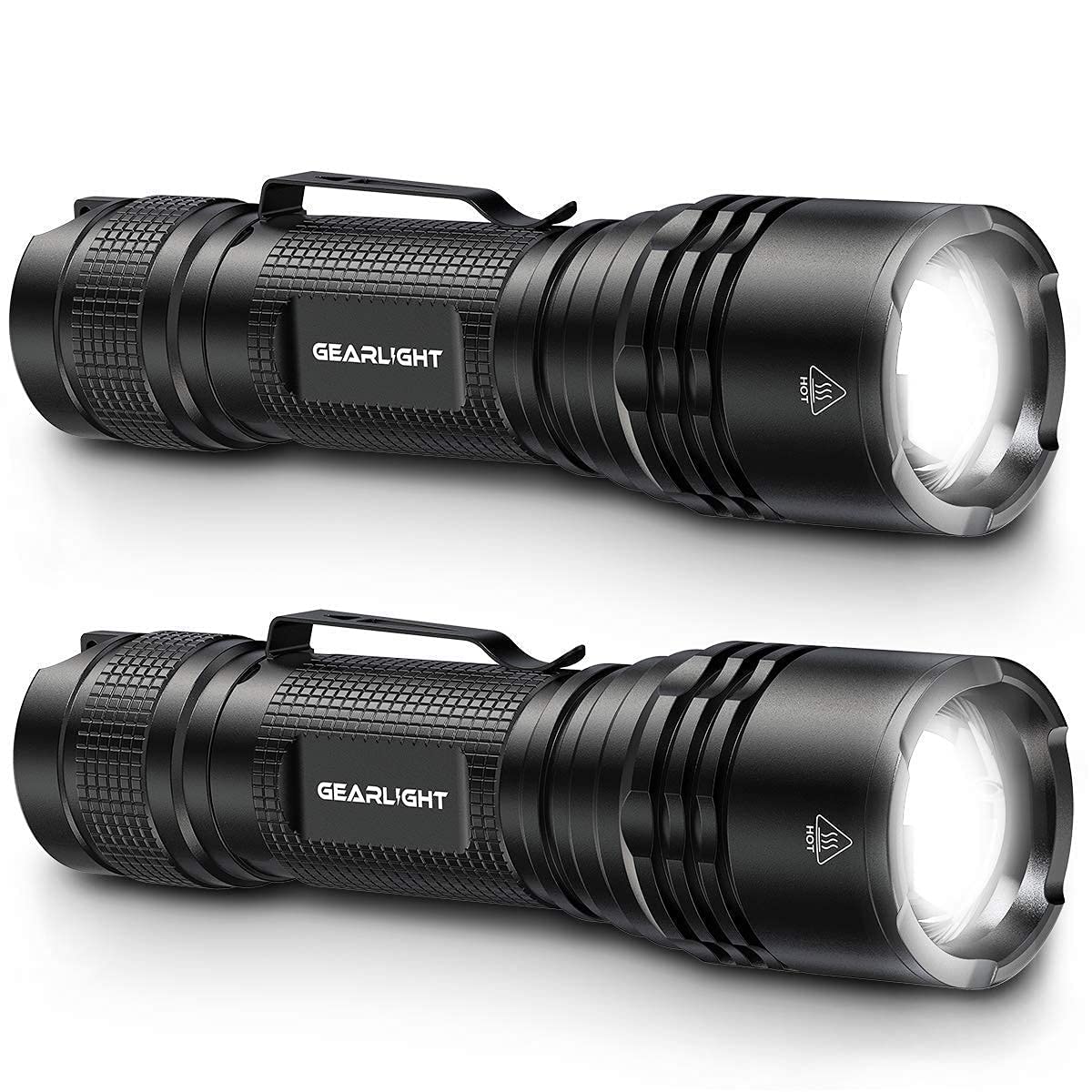 GearLight S500 LED Headlamp [2 Pack] + GearLight TAC LED Tactical Flashlight [2 Pack]