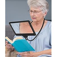NZQXJXZ 5X Magnifying Glass for Reading Hands Free Full Book Page Magnifiers for Seniors Neck Wear Magnifier for Seniors, Books,Sewing, Cross Stitch, Small Prints