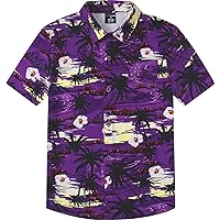 Boys' 4th of July Button Down Shirt Kids' American Flag Hawaiian Shirt, X-Small-Large