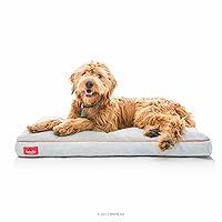 Brindle Shredded Memory Foam Dog Bed with Removable Washable Cover-Plush Orthopedic Pet Bed - 40 x 26 inches - Stone