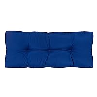 Klear Vu Indoor and Outdoor Bench Cushion Stain, Fade, Water and UV Resistant Seat Pads for Porch Swing and Patio Furniture, 43x19, 1 Count (Pack of 1), Solid Marine Blue