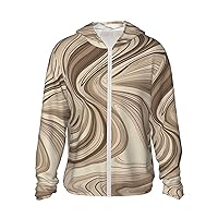 Curved Lines Sun Protection Hoodie Jacket Lightweight Zip Up Long Sleeve sun hoodie with Pockets