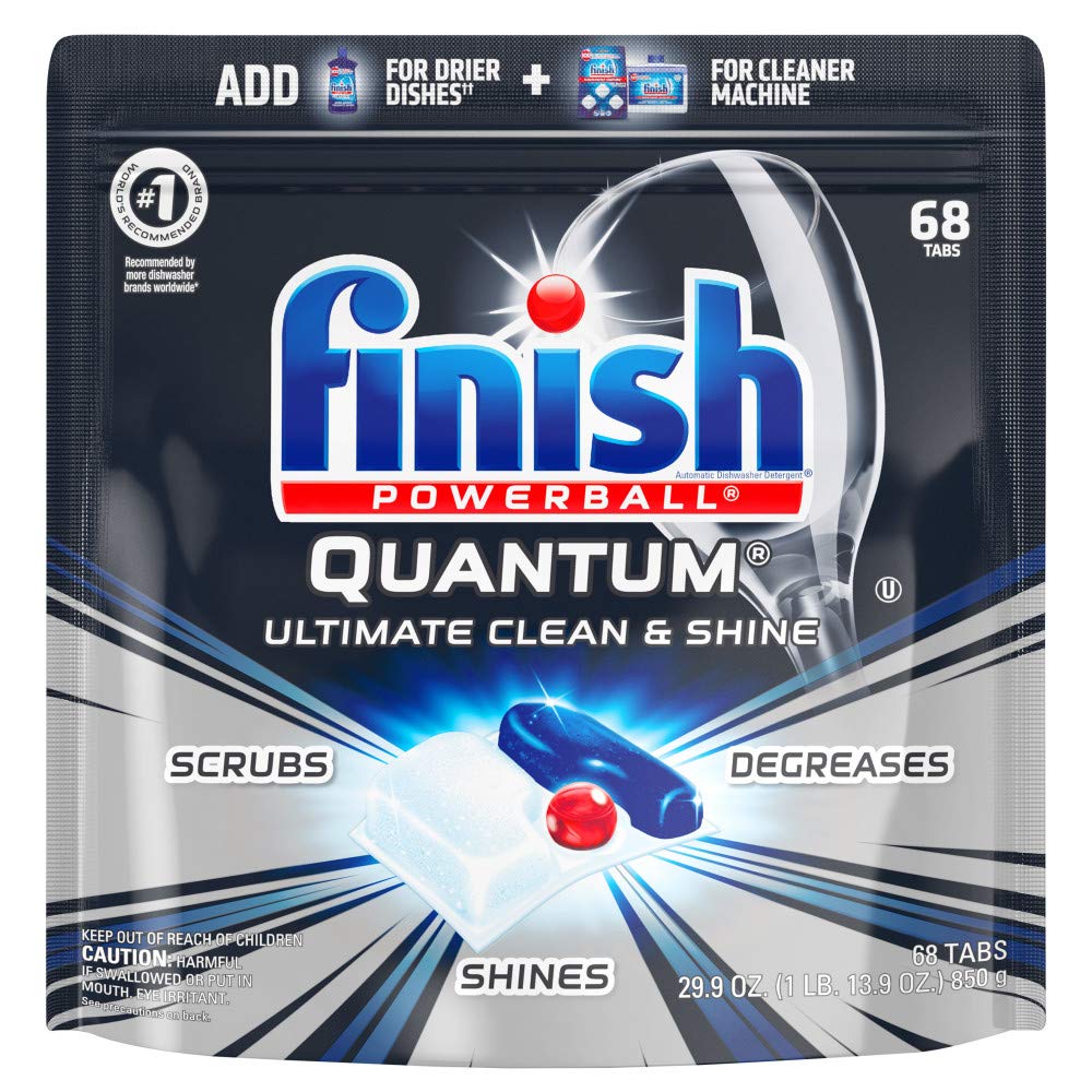 Finish - Quantum - 68ct - Dishwasher Detergent - Powerball - Ultimate Clean & Shine - Dishwashing Tablets - Dish Tabs