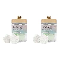 The Crème Shop Moisturizing Bath Fizzies + Collectible Jar Enriched with Vitamin E Autumn Vanilla Rose Scent Elegant Design Ideal Gift Spa-Like Indulgence (Set of 2)