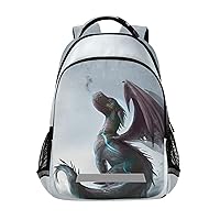 ALAZA Cute Dragon The Snow Backpack Purse for Women Men Personalized Laptop Notebook Tablet School Bag Stylish Casual Daypack, 13 14 15.6 inch