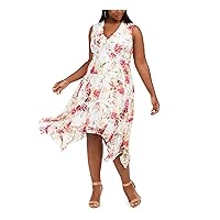 Taylor Womens Floral Lace Fit & Flare Dress