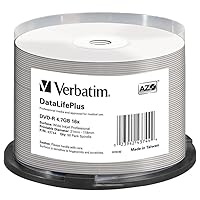 Verbatim DVD-R 16x DataLifePlus - Blank DVDs (DVD-R, Thermal White, SP