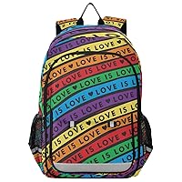 ALAZA Rainbow Stripe Quote Backpack Bookbag Laptop Notebook Bag Casual Travel Daypack for Women Men Fits15.6 Laptop